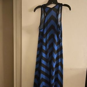 Faded Glory Black and Blue Chevron maxi dress